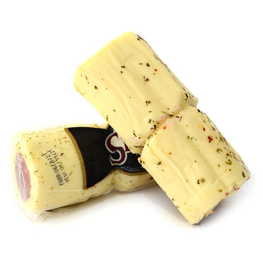 Queijo Provolone Branco Temperado Com Salame